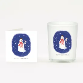 Boxed Christmas Snowman Candle and Card