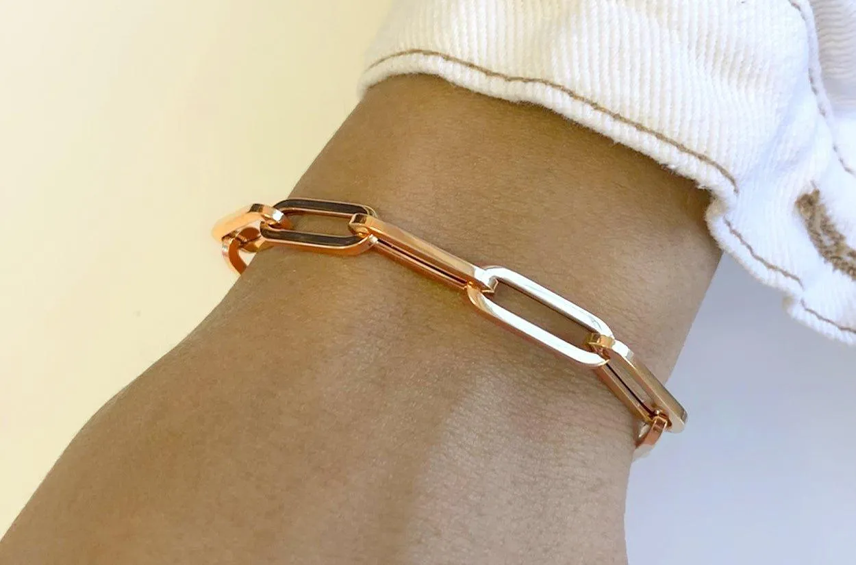 Bracelet 14kt Gold Paper Clip