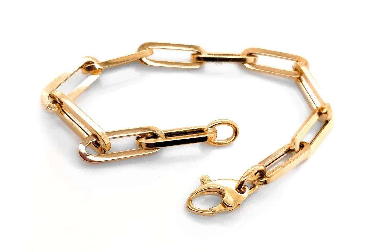 Bracelet 14kt Gold Paper Clip
