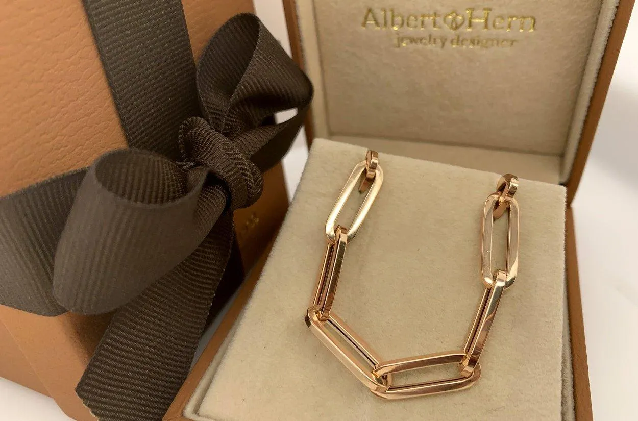Bracelet 14kt Gold Paper Clip