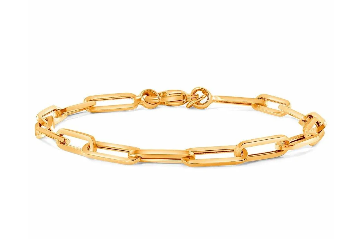 Bracelet 14kt Gold Paper Clip