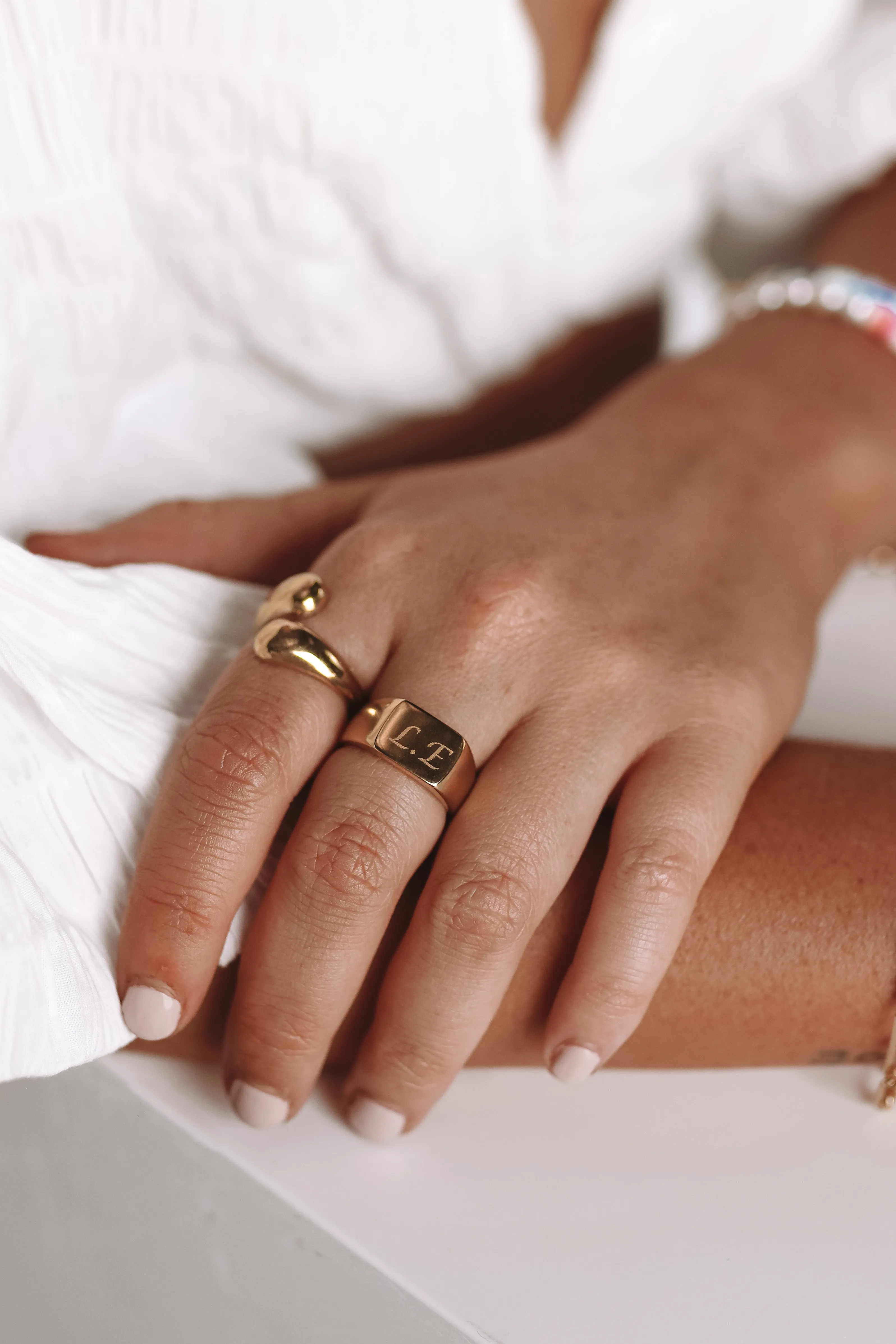 Bree - Stainless Steel Monogram Ring