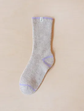 Cashmere and merino tipped socks in oatmeal