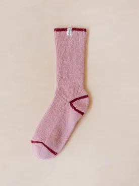 Cashmere and merino tipped socks in pink