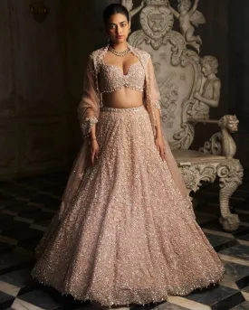 Champagne Sequin Lehenga Set