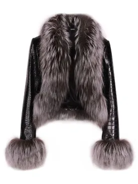 CHELSEA Fur Trim Leather Jacket