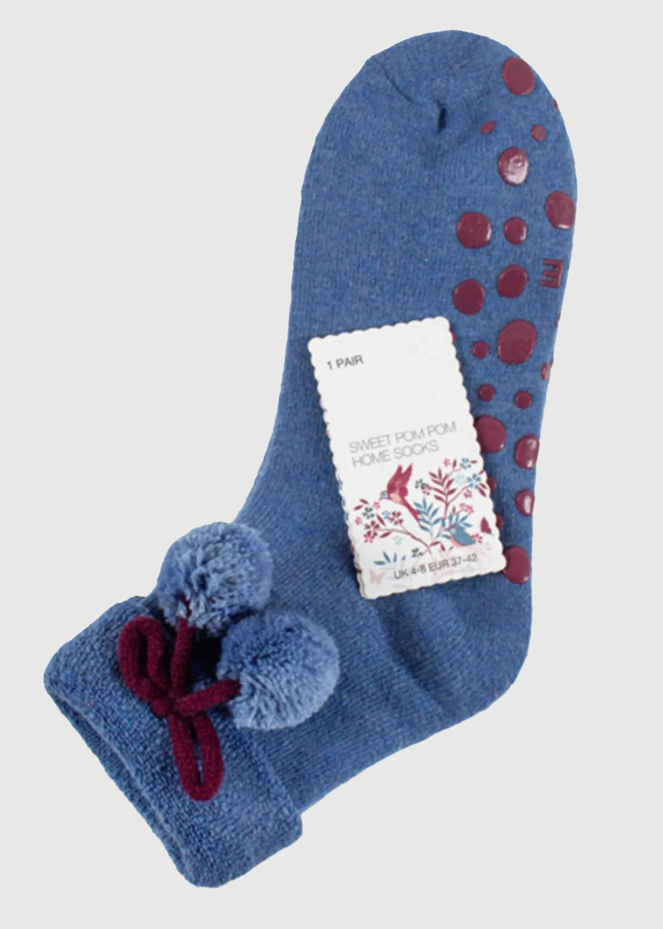 Cheryl Non-Slip Pom Pom Bed Socks