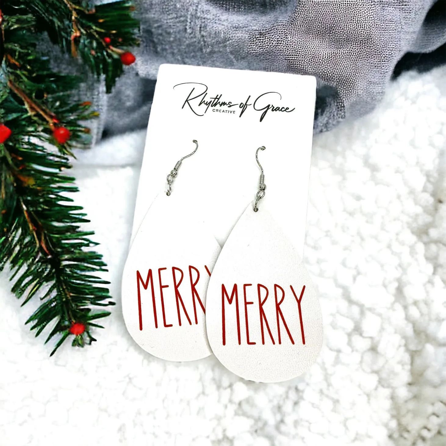 Christmas Earrings - Christmas Tree Earrings, Santa Costume, Christmas Jewelry, Handmade Earrings, Rudolph the Red Nosed Reindeer, Snowflake Earring