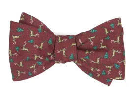 Christmas Fleet Burgundy Bow Tie