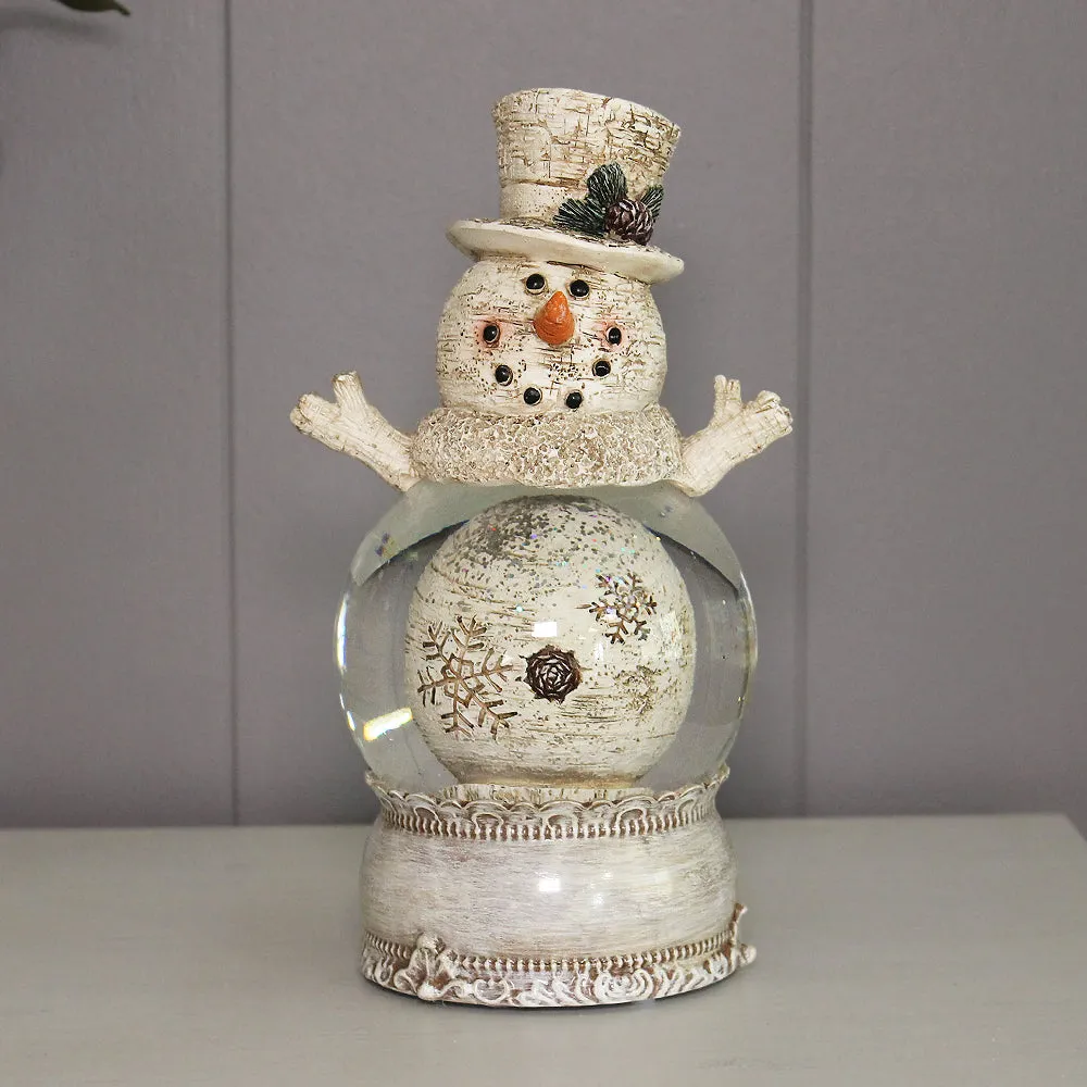 Christmas Musical Water Lantern Snowman Snowglobe with Swirling Confetti LED Light
