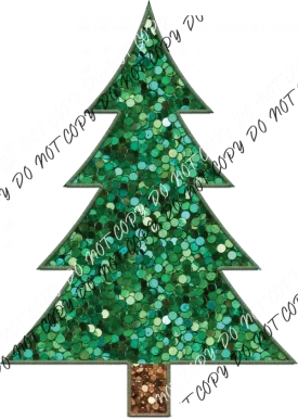 Christmas Tree faux sequin DTF Transfer