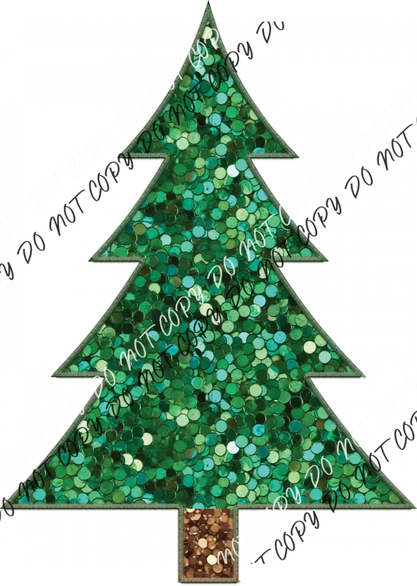 Christmas Tree faux sequin DTF Transfer