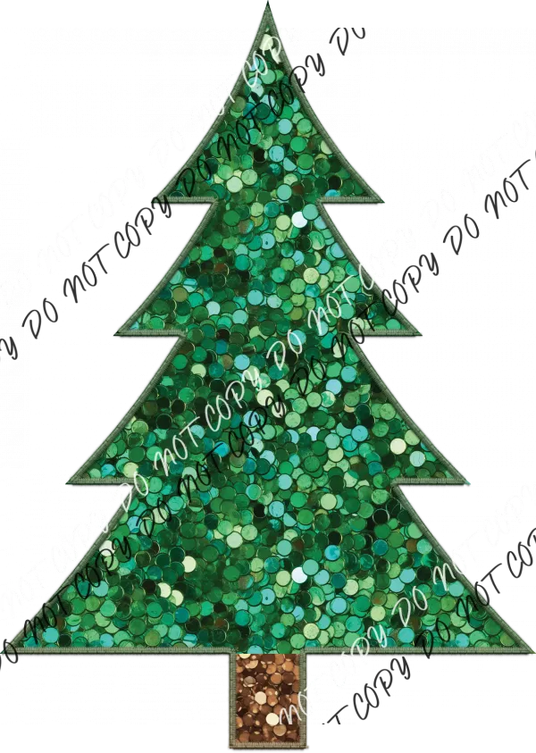 Christmas Tree faux sequin DTF Transfer