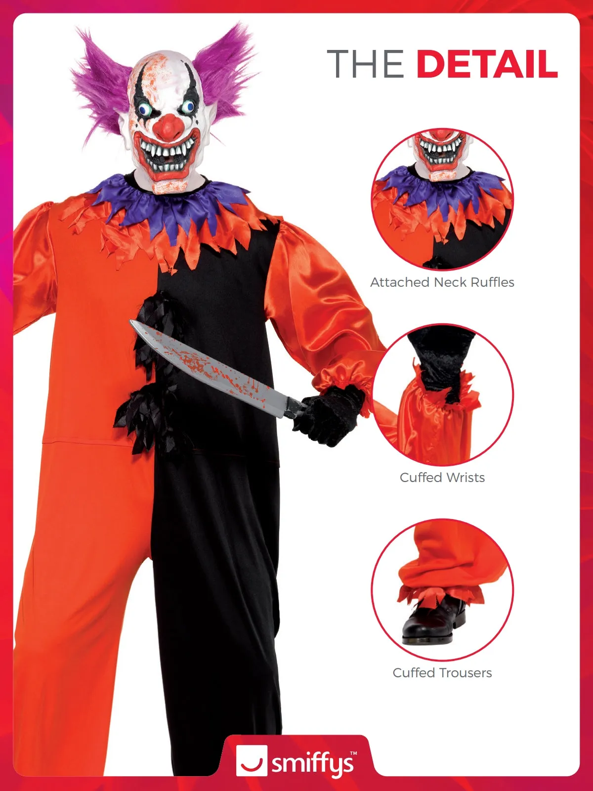 Cirque Sinister Scary Bo Bo the Clown Costume