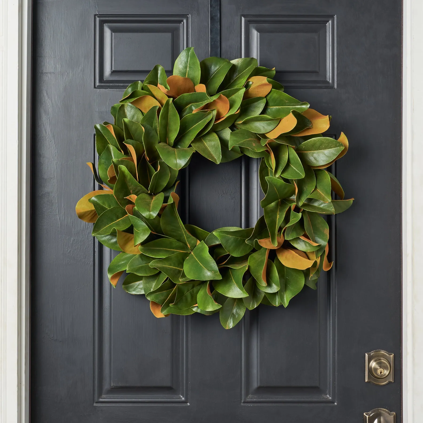 Classic Real Touch Magnolia Leaf All Seasons Front Door Wreath 24"