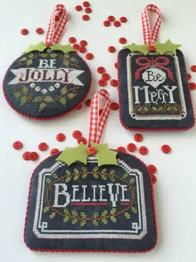 Counted Cross Stitch Pattern: Chalkboard Ornaments Part 1