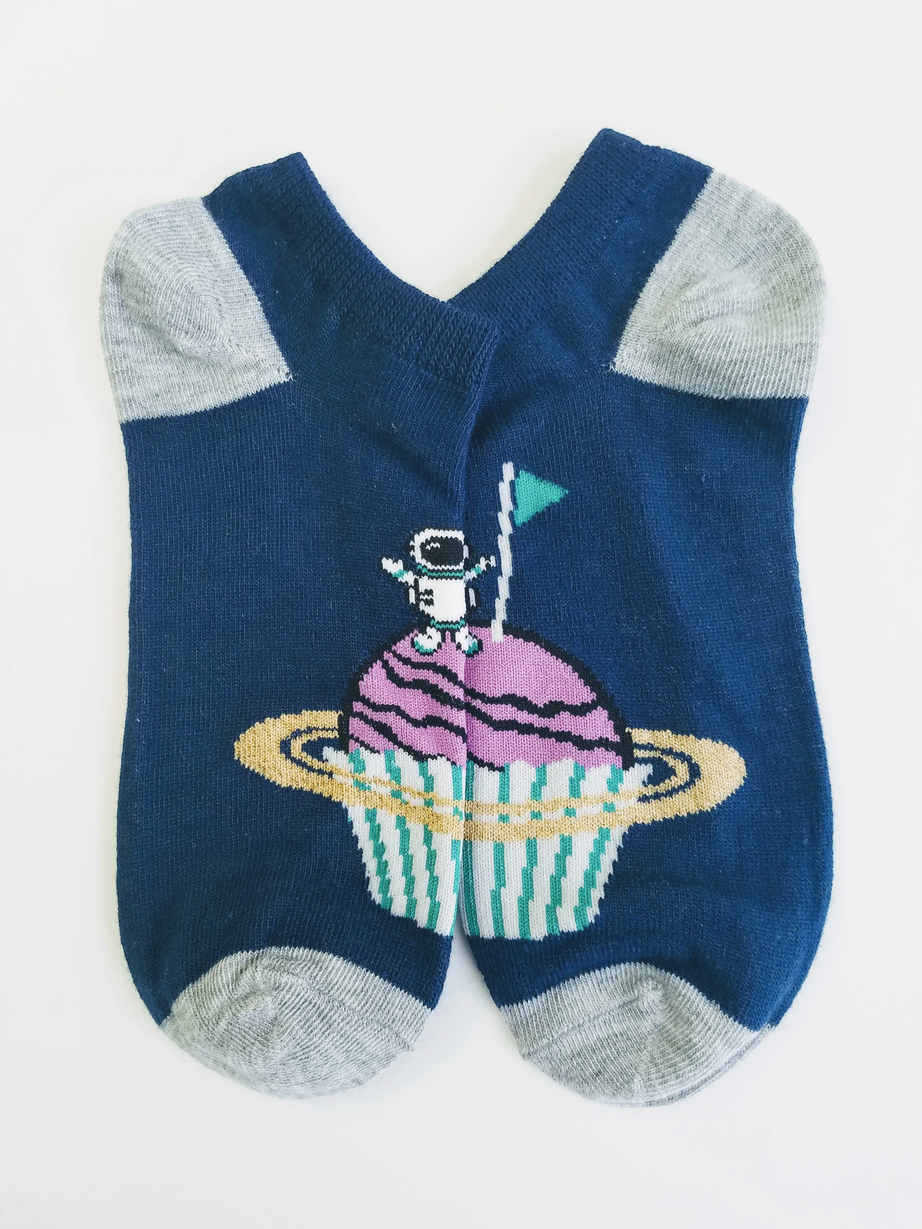 Cupcake Astronaut Ankle Socks