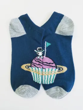 Cupcake Astronaut Ankle Socks