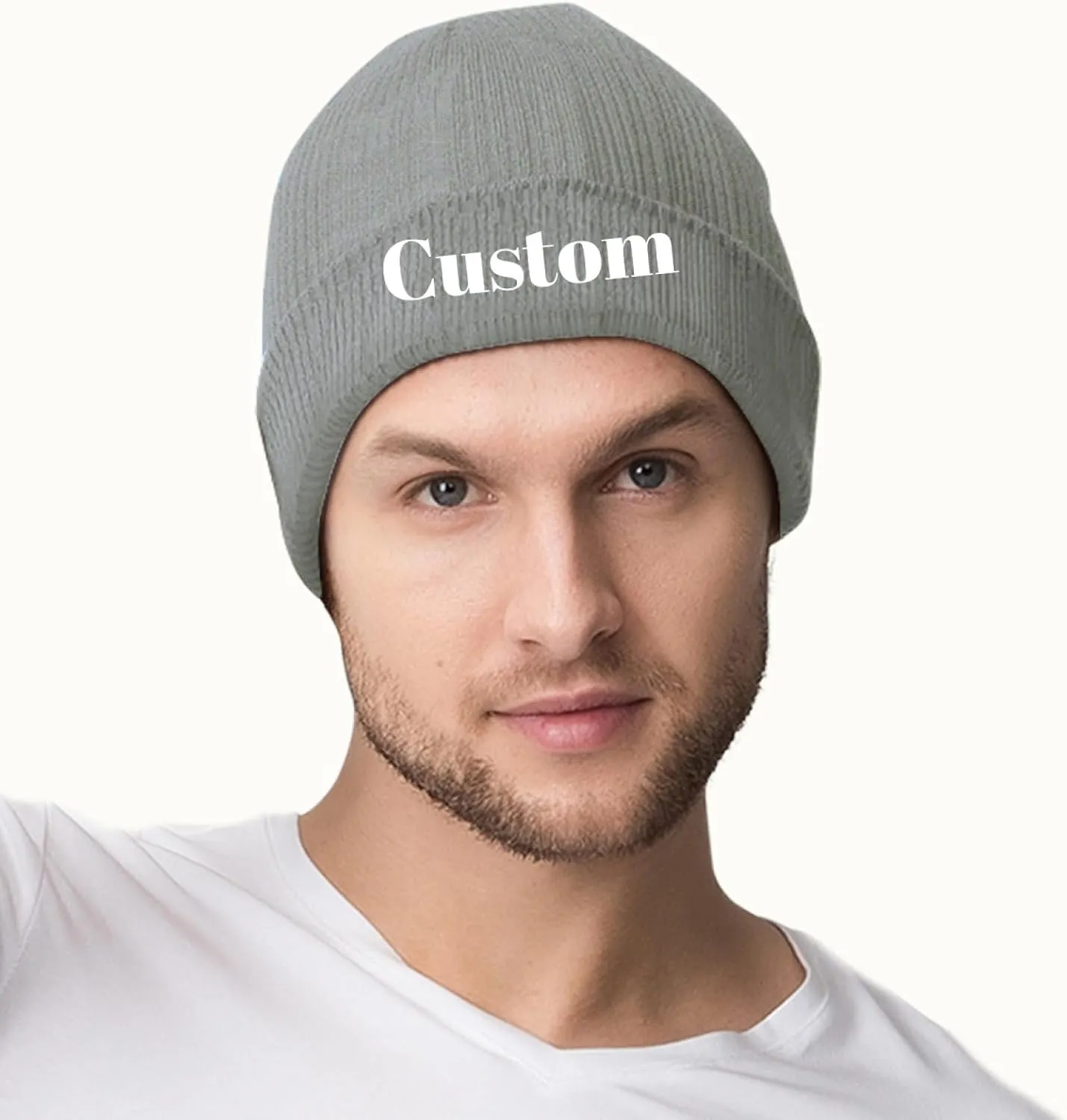 Custom Beanie Hat Personalized Winter Knitted Hat Add Design Your Own Text/Logo/Image Beanie