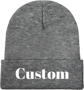 Custom Beanie Hat Personalized Winter Knitted Hat Add Design Your Own Text/Logo/Image Beanie
