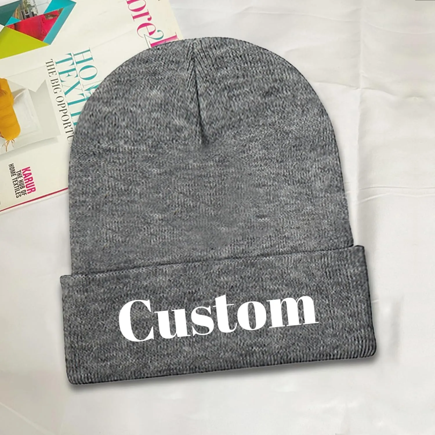 Custom Beanie Hat Personalized Winter Knitted Hat Add Design Your Own Text/Logo/Image Beanie