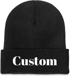 Custom Beanie Hat Personalized Winter Knitted Hat Add Design Your Own Text/Logo/Image Beanie