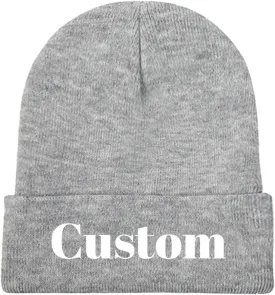 Custom Beanie Hat Personalized Winter Knitted Hat Add Design Your Own Text/Logo/Image Beanie