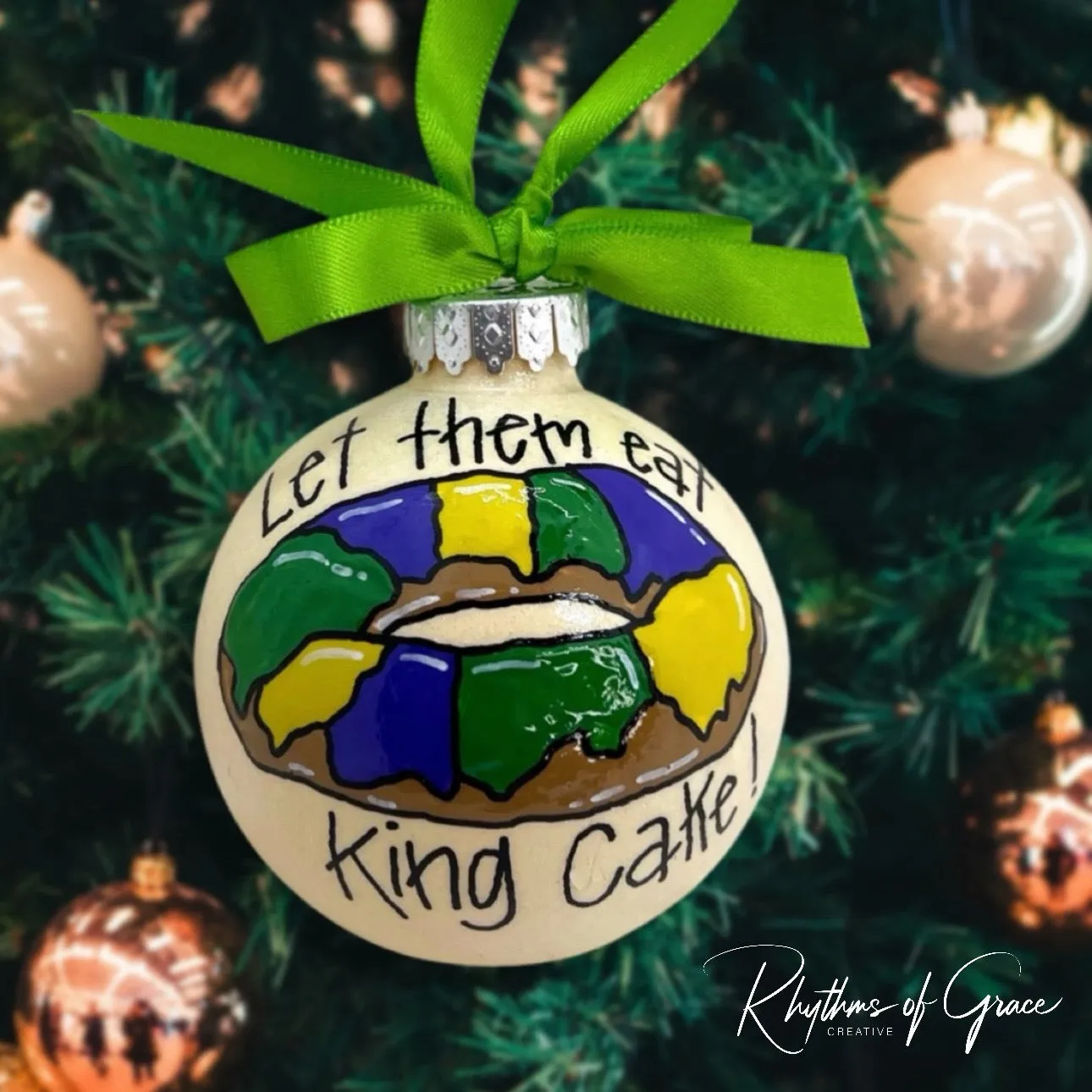 Custom Handmade Ornament: "Let Them Eat Cake!" (Can Be Personalized)