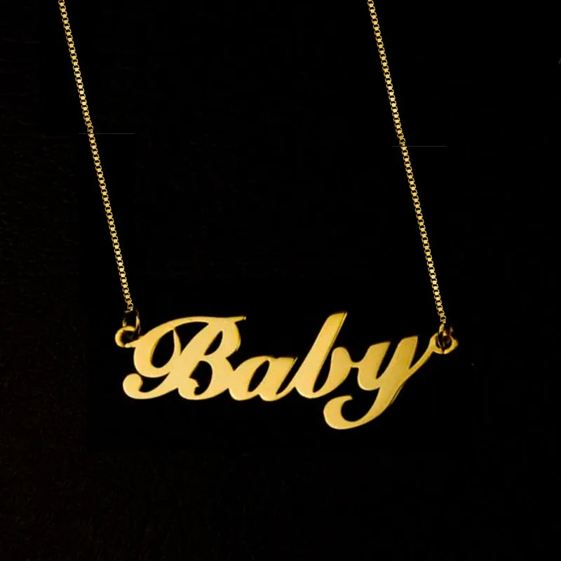 Custom Name Necklace With Box Chain