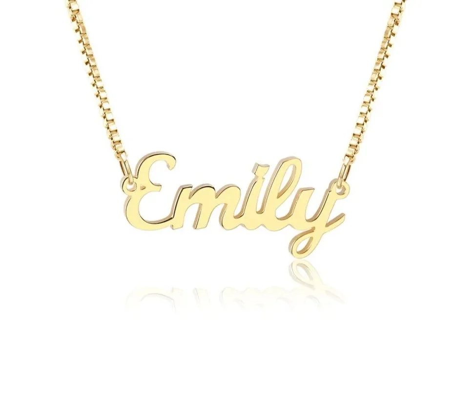 Custom Name Necklace With Box Chain