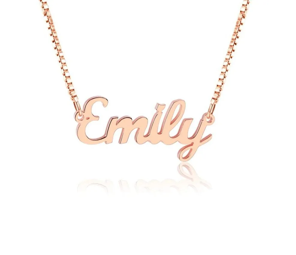 Custom Name Necklace With Box Chain