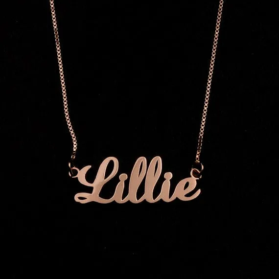 Custom Name Necklace With Box Chain