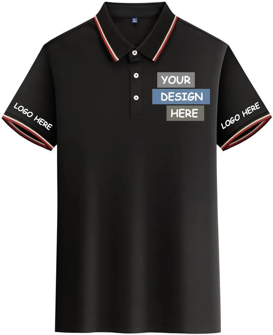 Custom Polo Shirts Design Your Own Personalized Golf Shirt with Logo/Text/Image for Men/Women