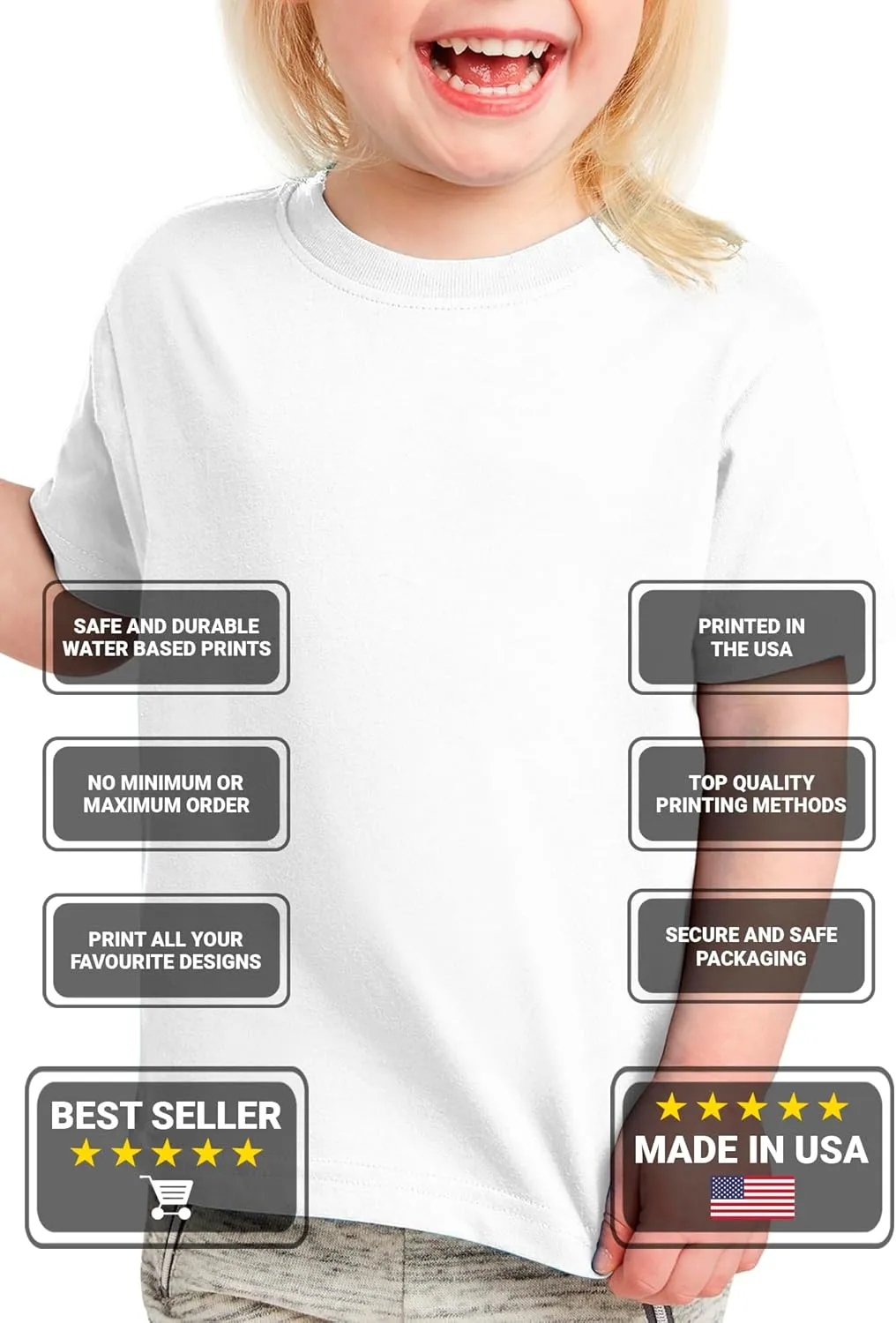 Custom Shirt for Boys Girls Toddler Personalized Your Own Image Photo Text T-Shirt Front/Back Print