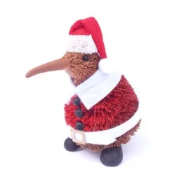 Cute Brush Kiwi Bird Santa Claus Xmas Ornament