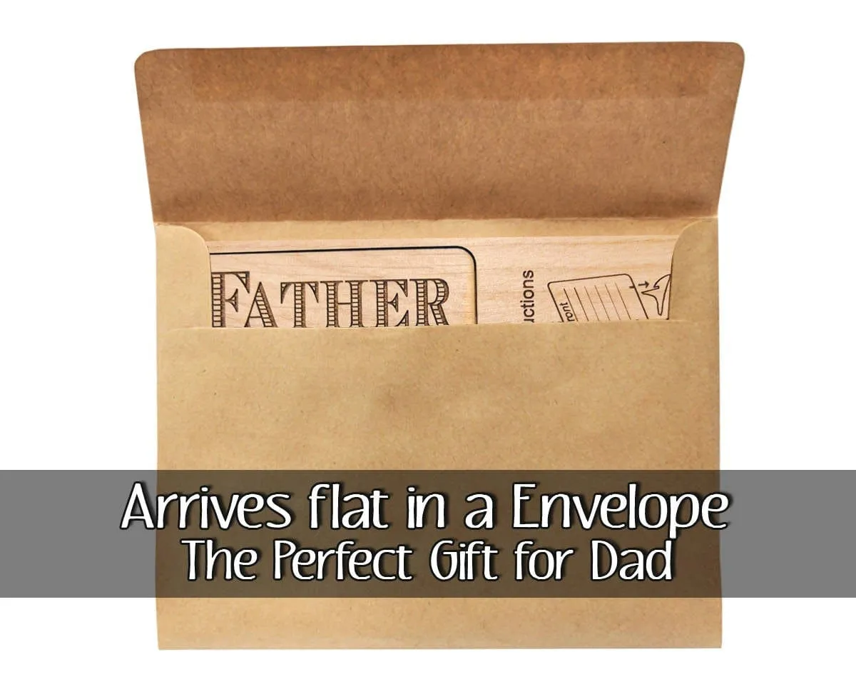 Definition of Father Personalized Fathers Day Wood Greeting Card With Stand New Dad to Be Child GIft to Parent Mens Gift Present for Daddy