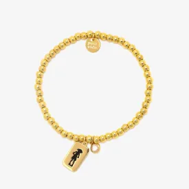 Dobby Metal Bead Stretch Bracelet