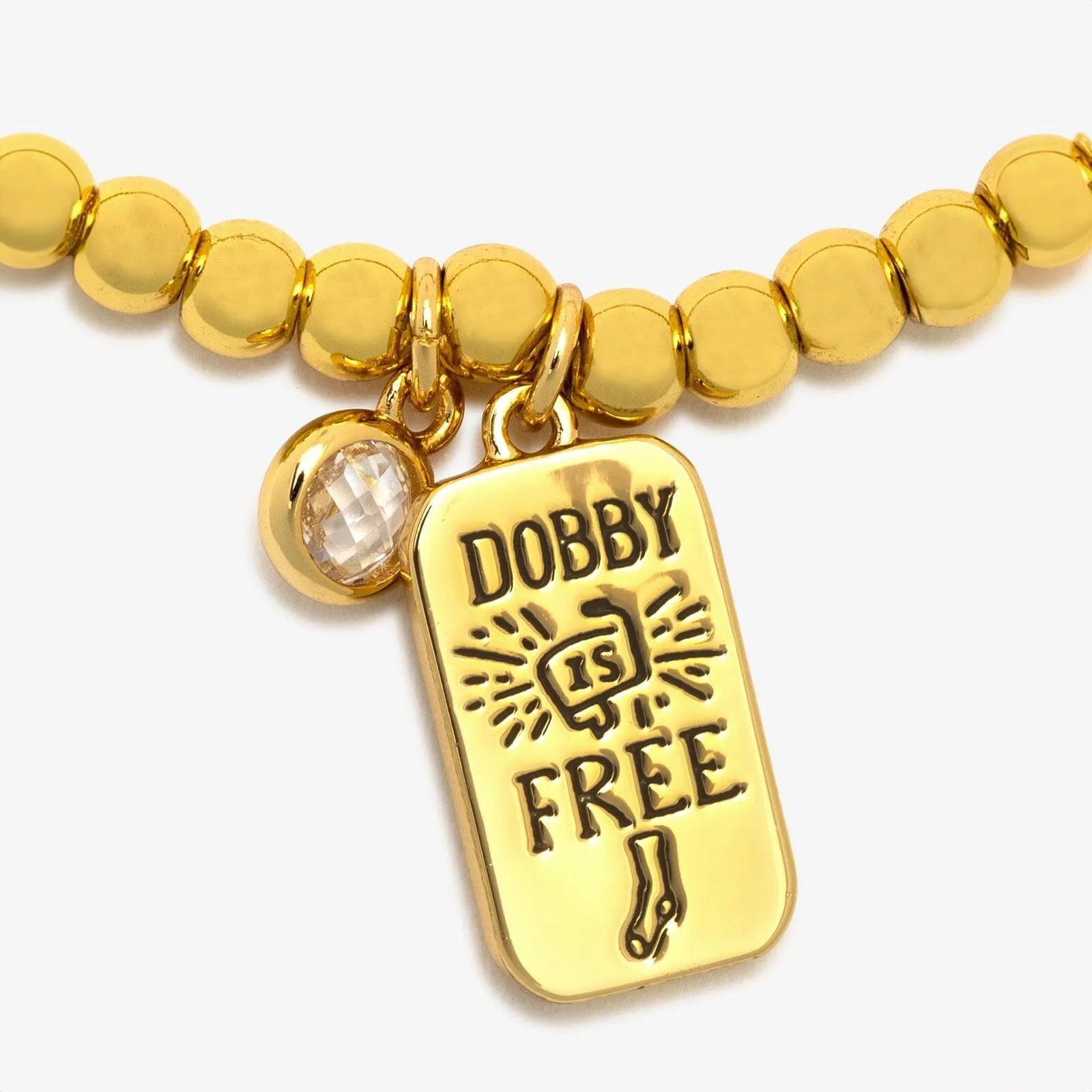 Dobby Metal Bead Stretch Bracelet