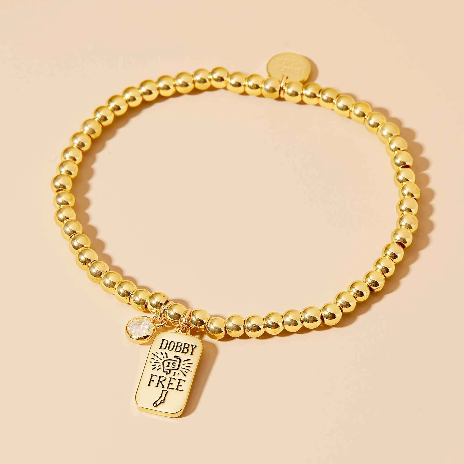 Dobby Metal Bead Stretch Bracelet