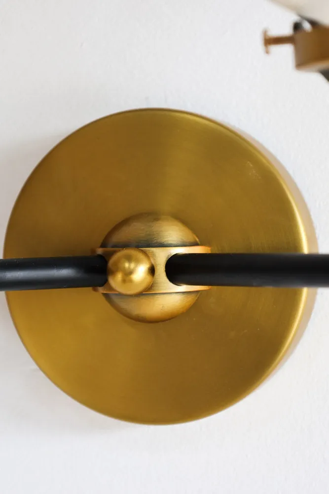 Double Globe Smoked Glass Wall Light