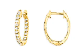 Earrings 18kt Gold Hoops & Inside Out Diamonds