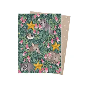 Earth Greetings Christmas Card - Festive Bush Baby Christmas Card