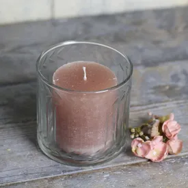 Etched Leaf Hurricane Candle Holder
