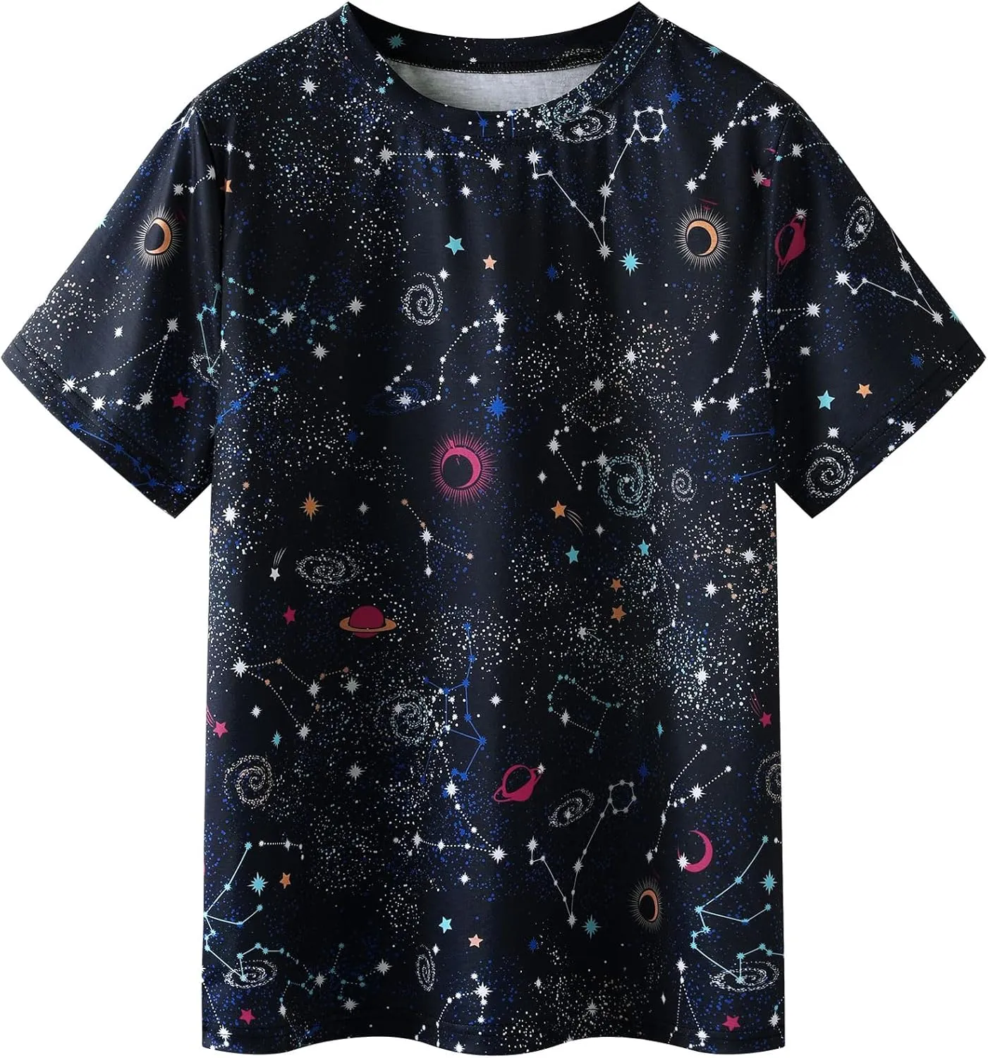 Ezcosplay Women Short Sleeve Space Shuttle Astronaut Universe Galaxy T-Shirt Graphic Shirt Casual Tee Tops