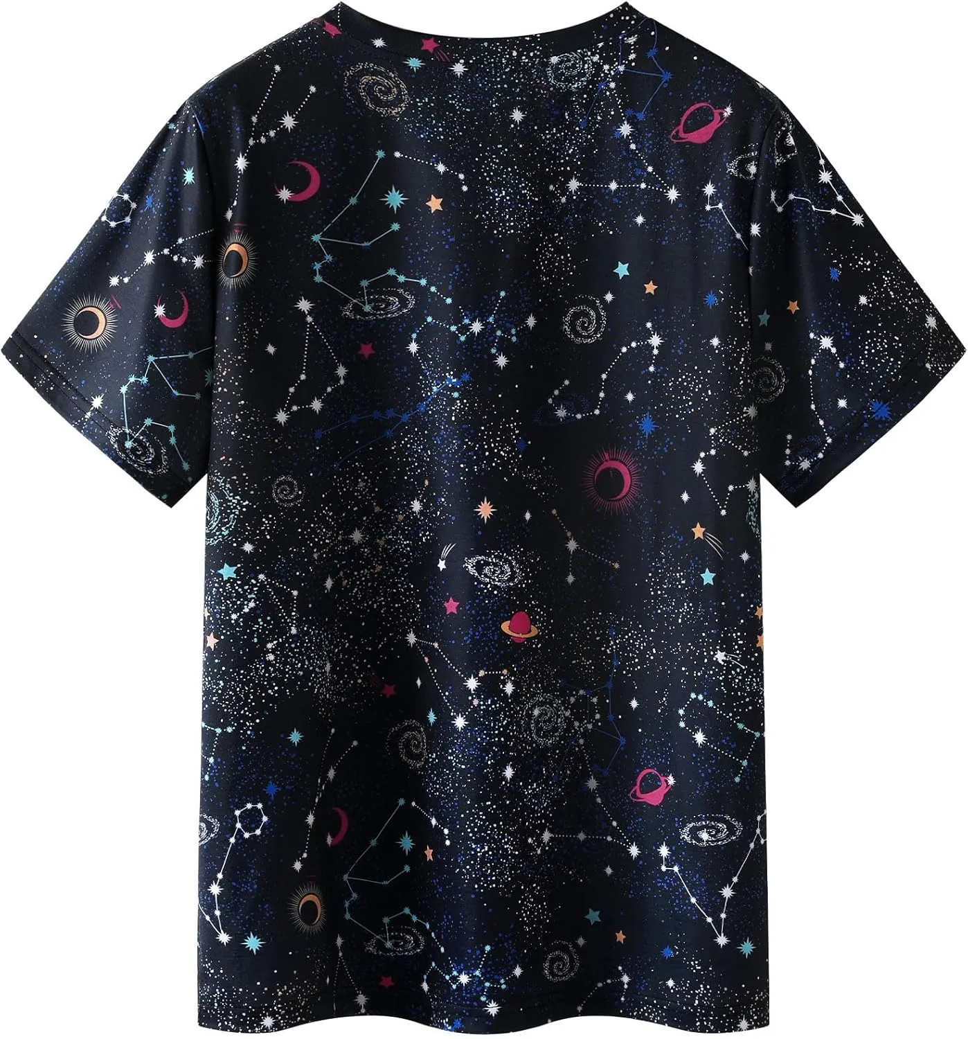 Ezcosplay Women Short Sleeve Space Shuttle Astronaut Universe Galaxy T-Shirt Graphic Shirt Casual Tee Tops