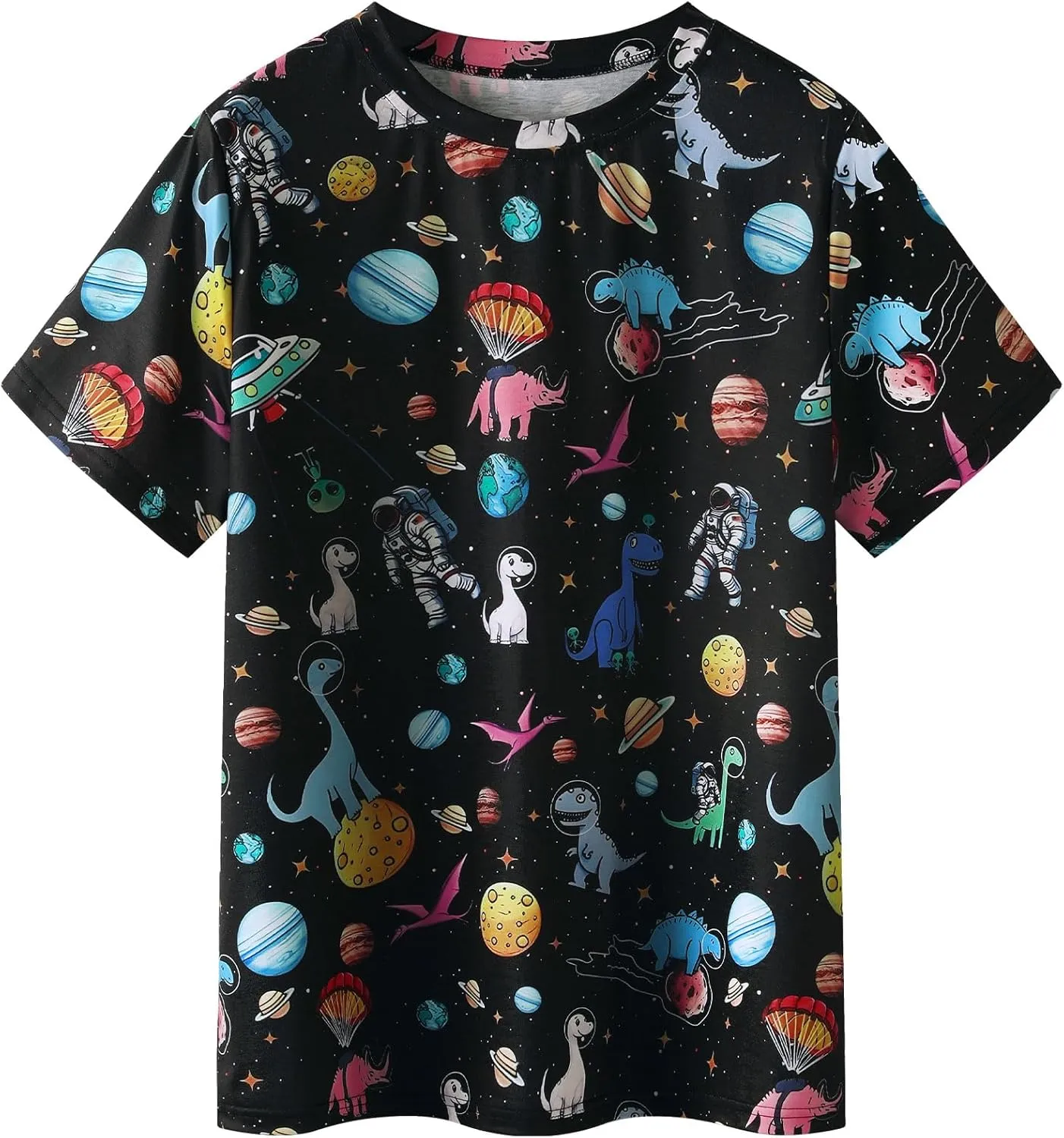 Ezcosplay Women Short Sleeve Space Shuttle Astronaut Universe Galaxy T-Shirt Graphic Shirt Casual Tee Tops
