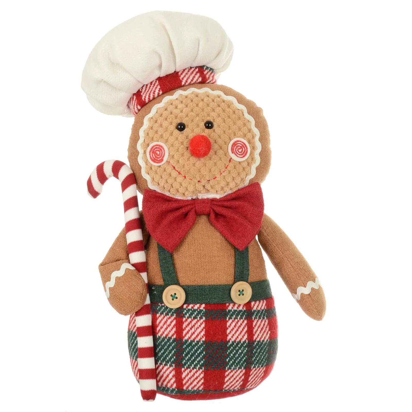 Fabric Gingerbread Figure With Sweet Christmas Decoration 34cm