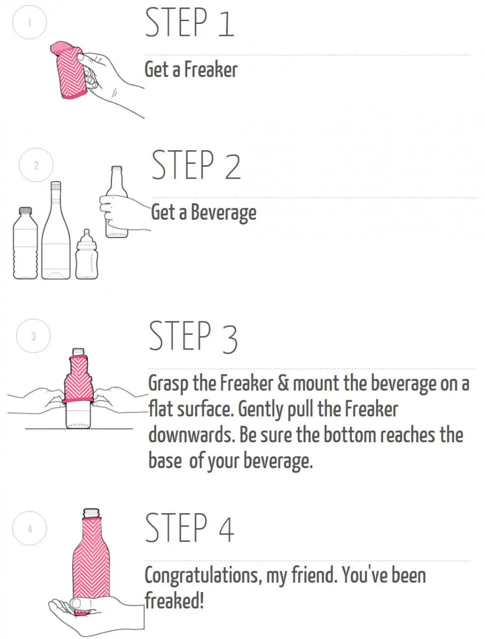 FREAKER One Size Fits All Bottle Insulator "Birdie" Design