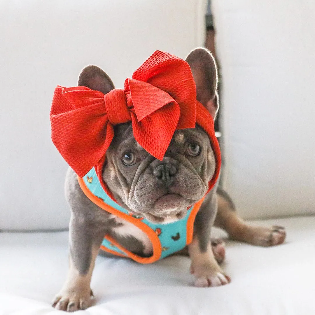 Frenchiestore Pet Head Bow | Vintage red