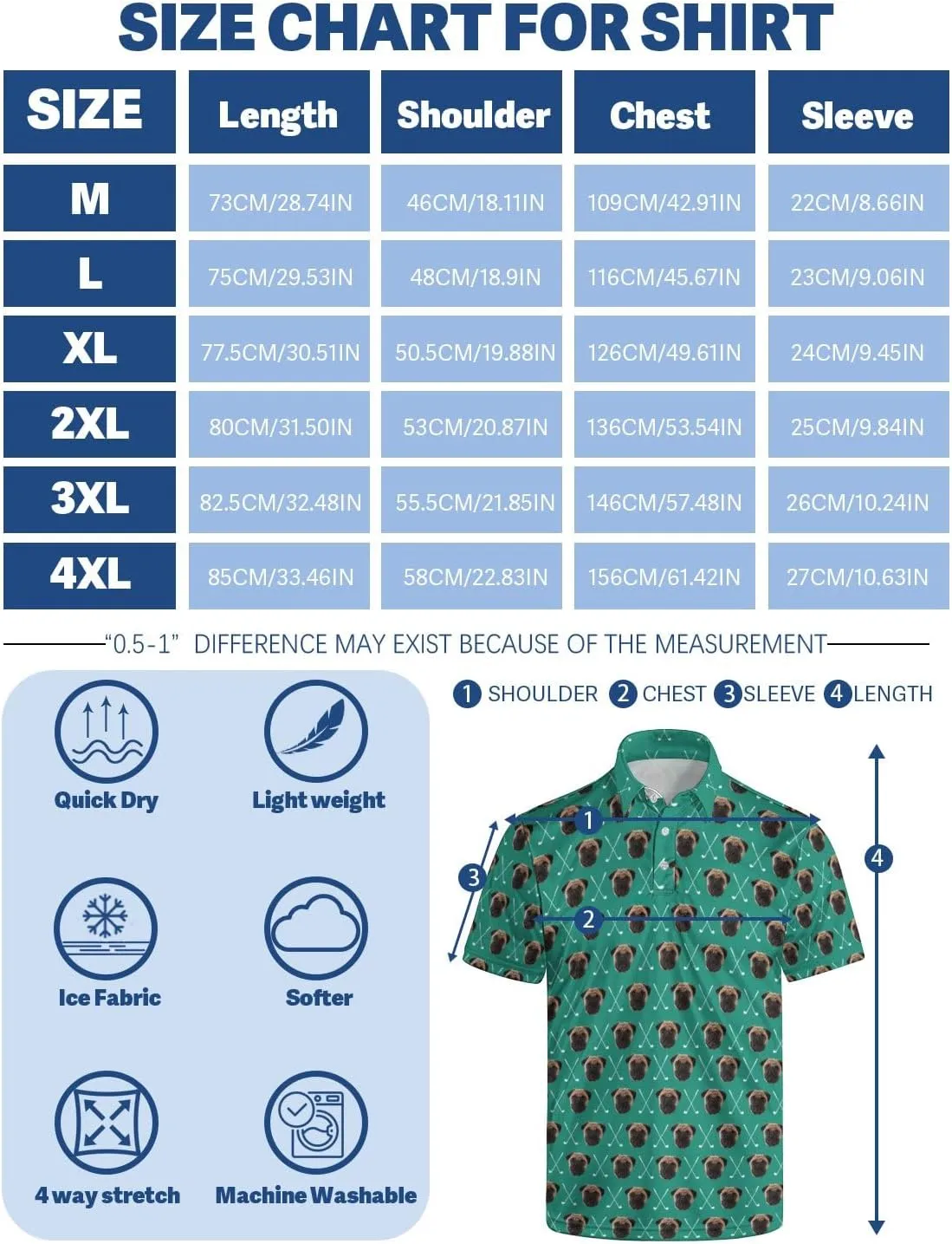 Funny Polo Shirt for Men Fashion Print Short Sleeve Golf Polos Shirts Quick Dry Performance Summer Shirt Golf Outfits